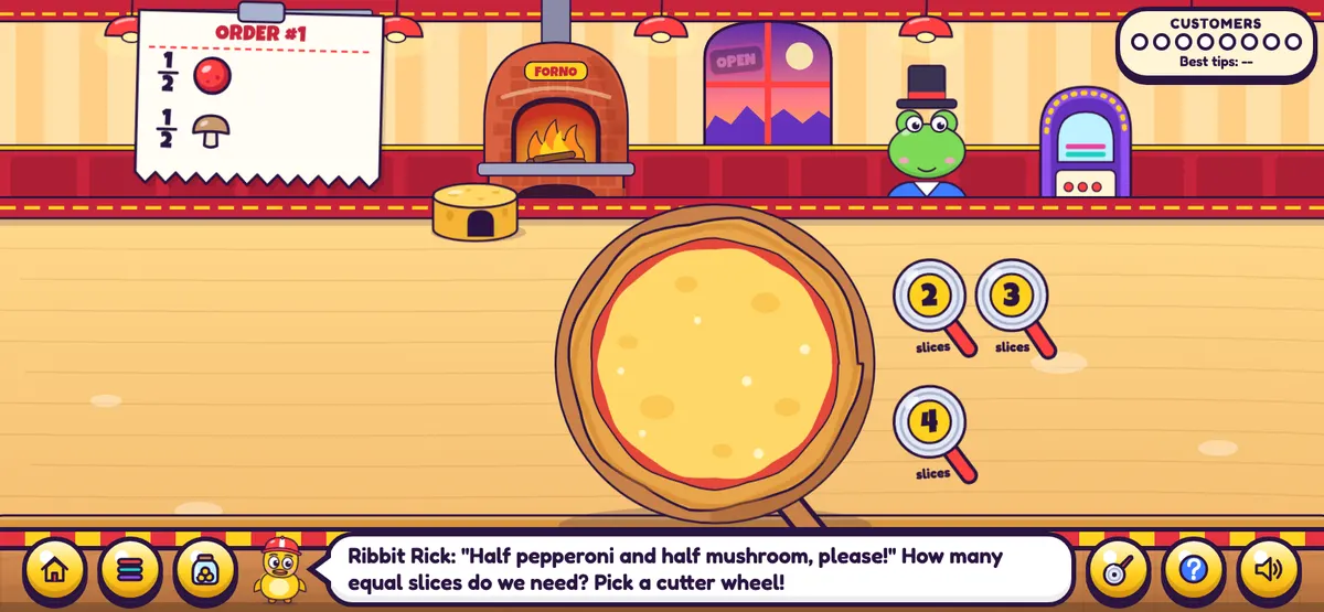Pizza Parlor on an iPhone held sideways